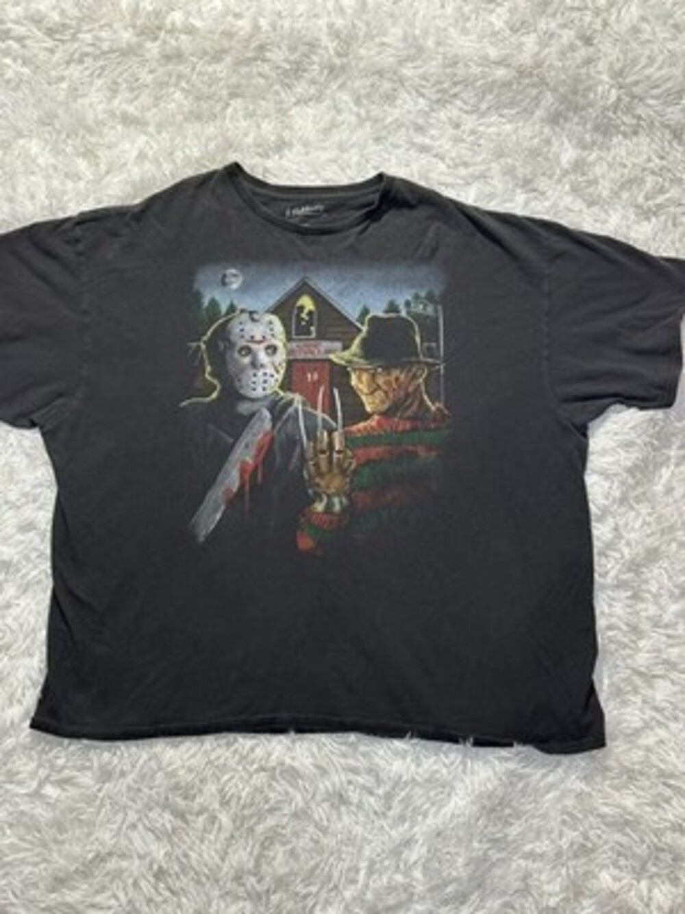 A Nightmare On Elm Street Distressed Freddy V Jason Horror Men’s Size 3XL Faded